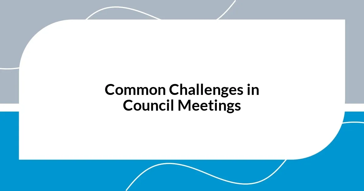 Common Challenges in Council Meetings